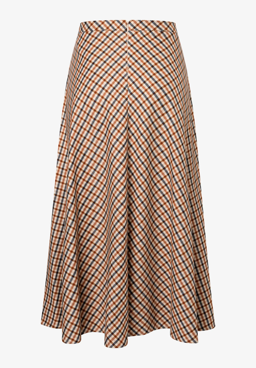 Flared Check Skirt
