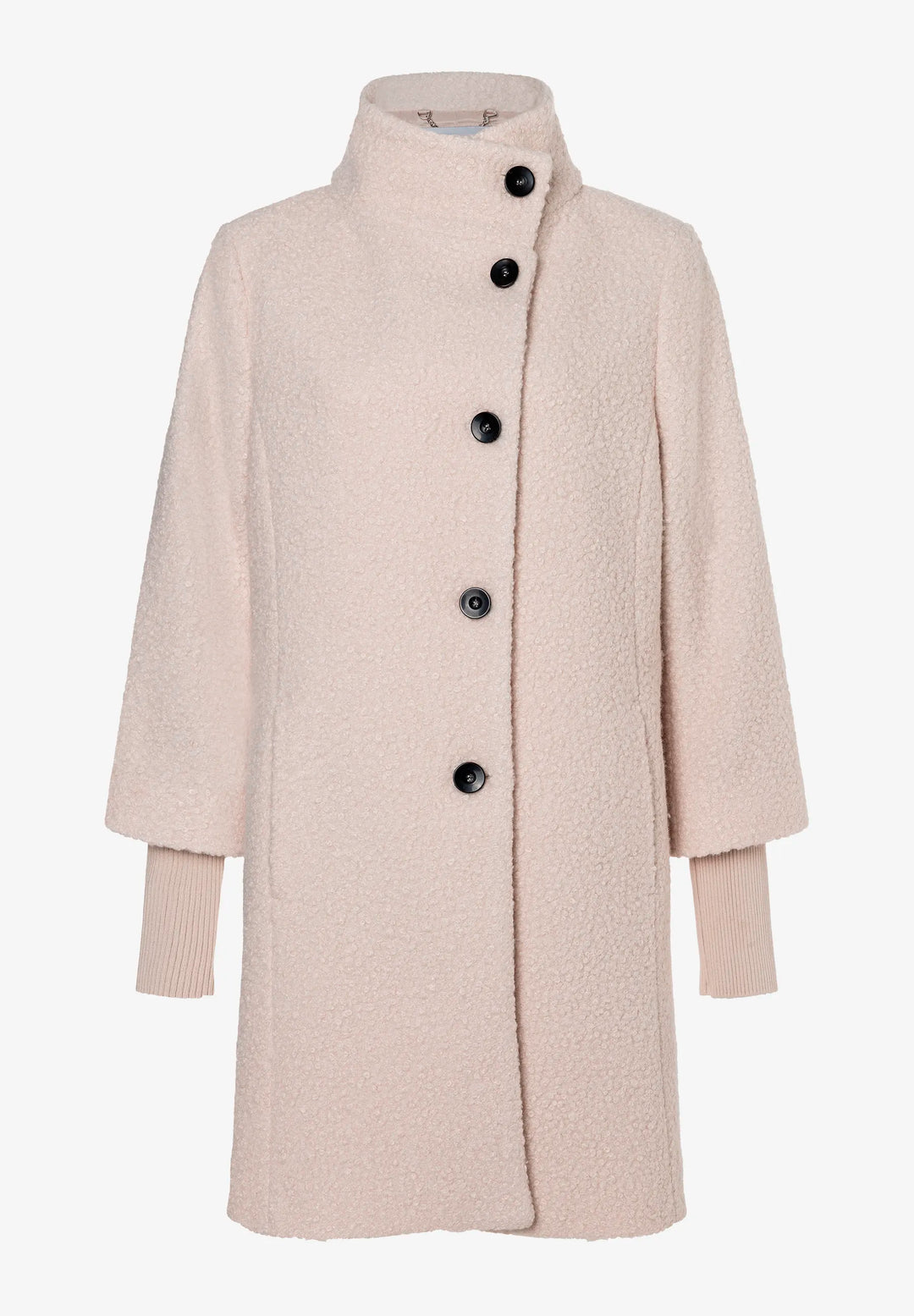 Bouclé Coat with Rib at Sleeve