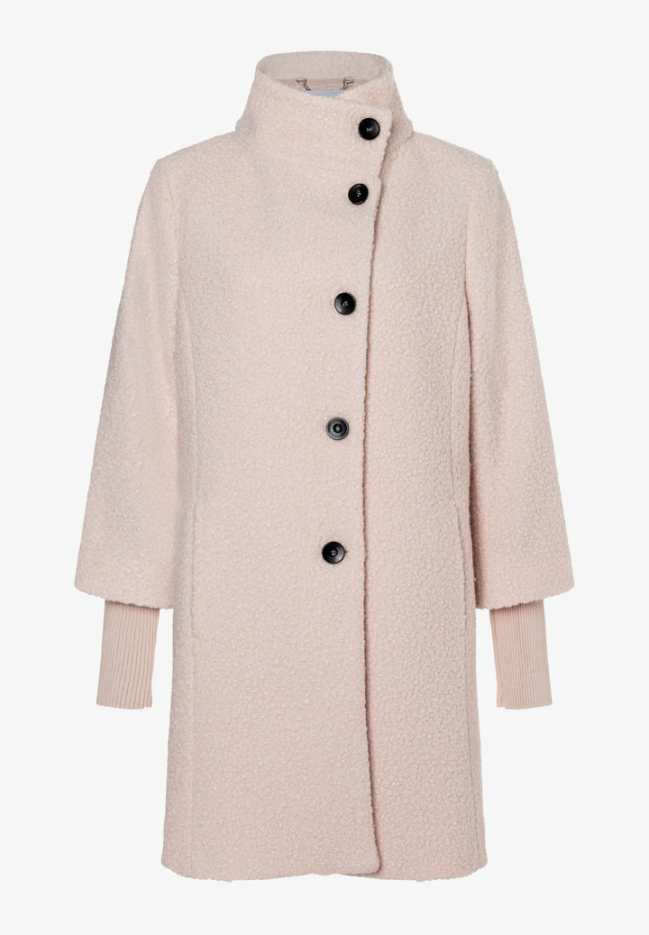 Bouclé Coat with Rib at Sleeve