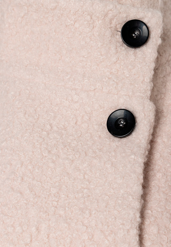 Bouclé Coat with Rib at Sleeve