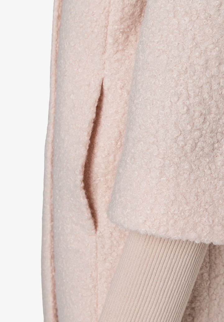 Bouclé Coat with Rib at Sleeve
