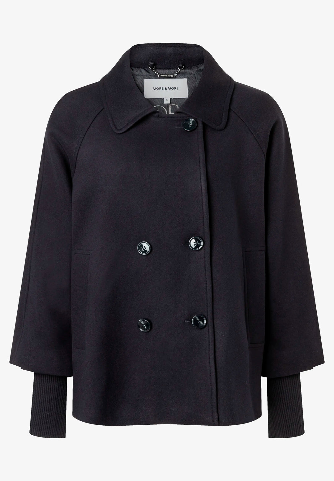 Velours A-Line Jacket With Knit Detail