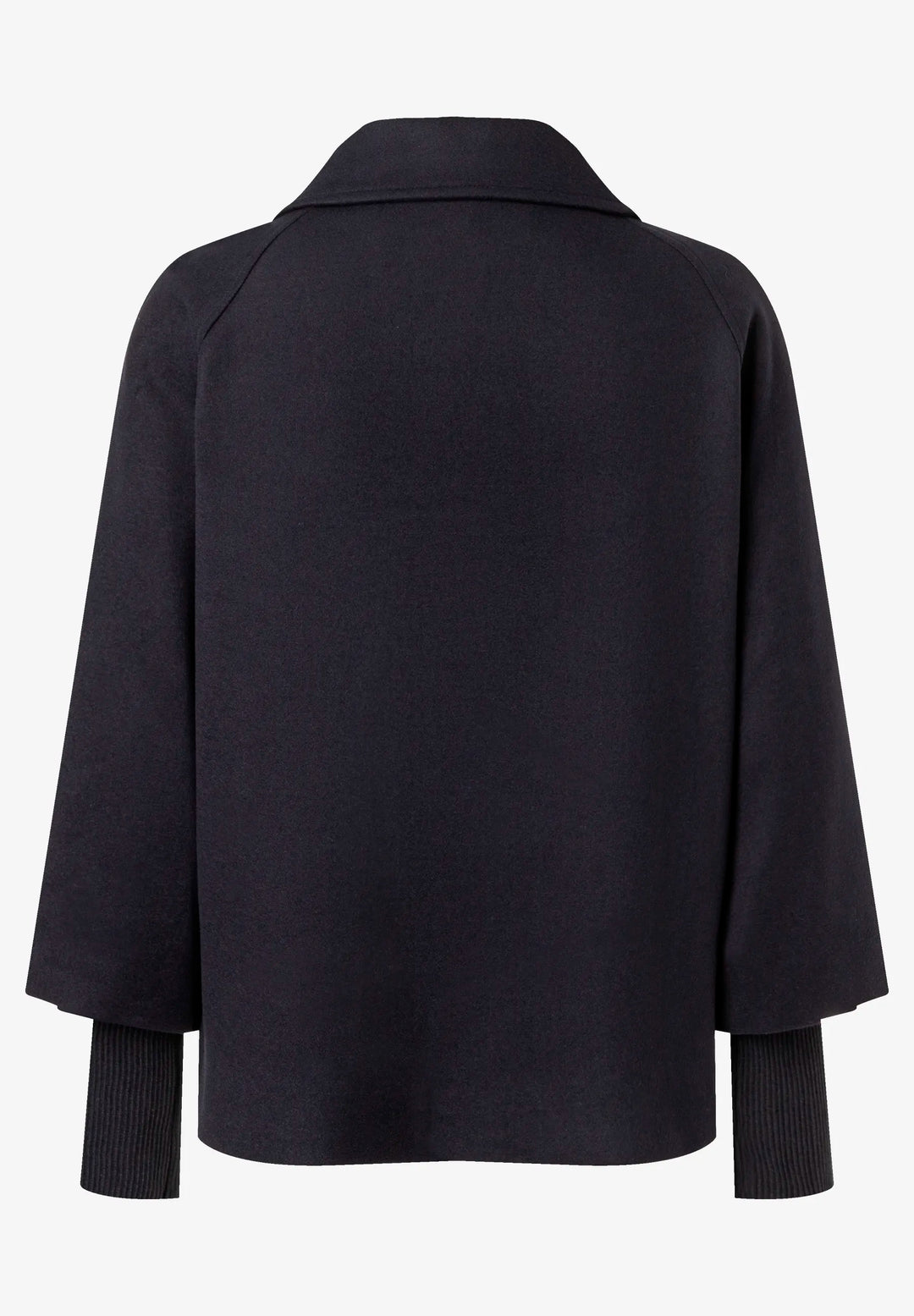 Velours A-Line Jacket With Knit Detail