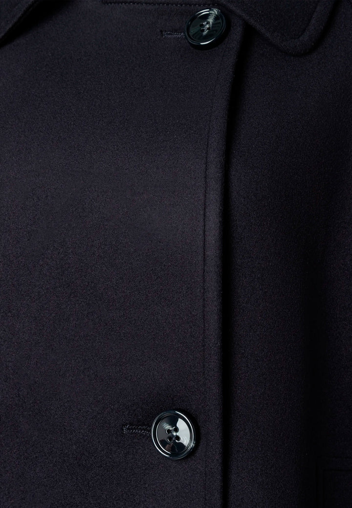 Velours A-Line Jacket With Knit Detail