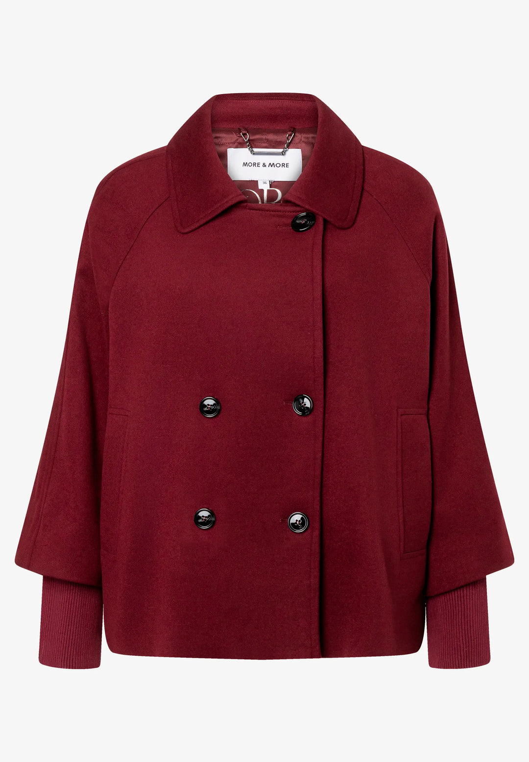 Velours A-Line Jacket With Knit Detail
