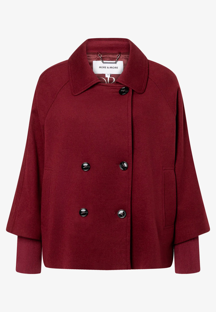 Velours A-Line Jacket With Knit Detail