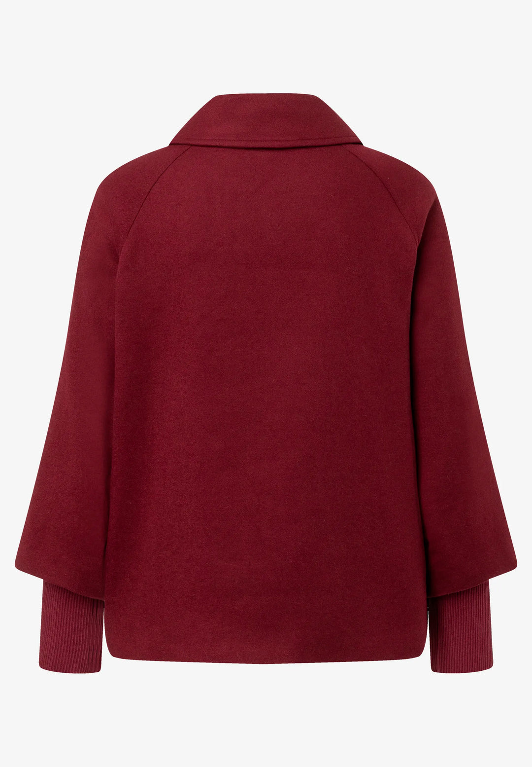 Velours A-Line Jacket With Knit Detail