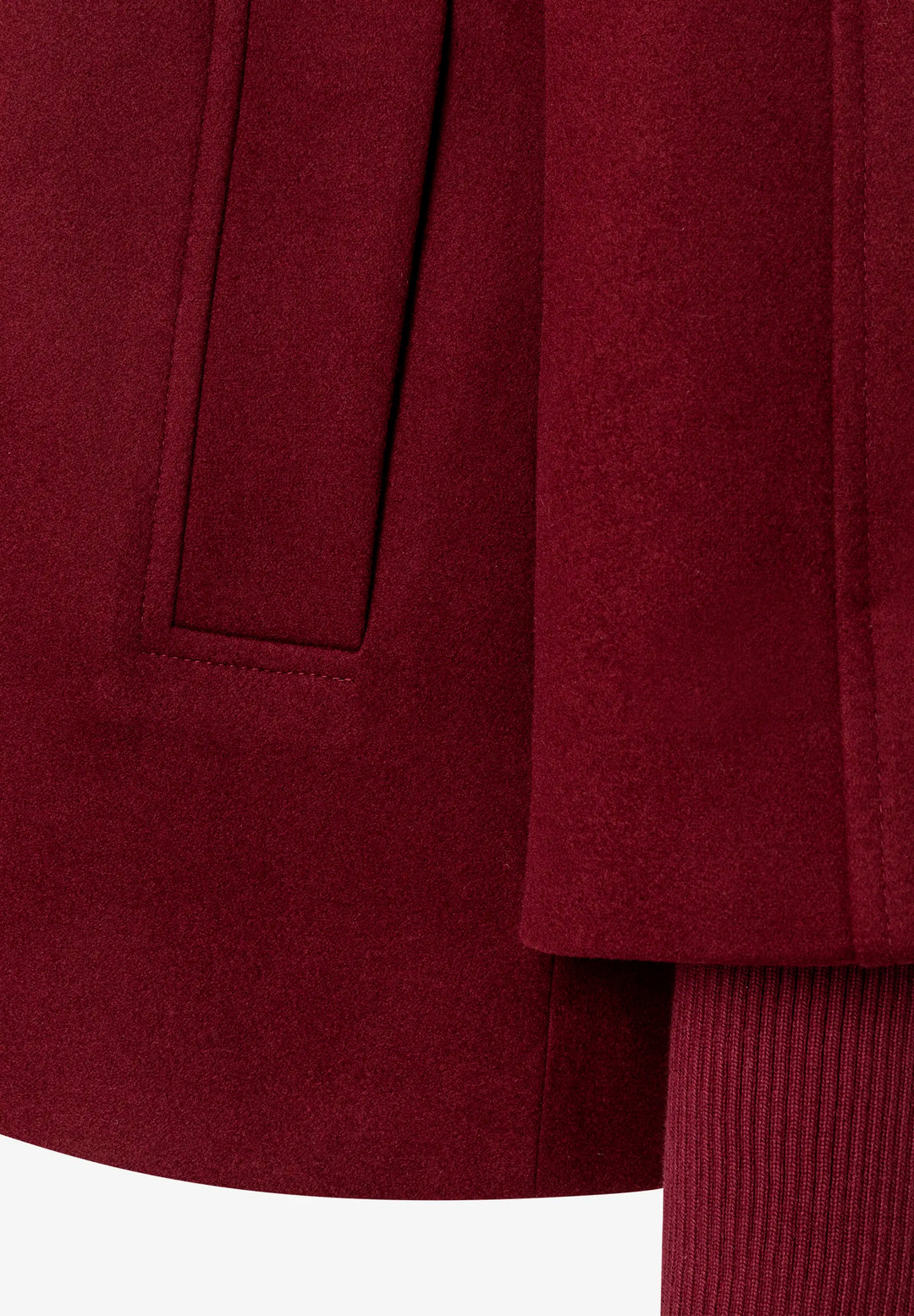 Velours A-Line Jacket With Knit Detail
