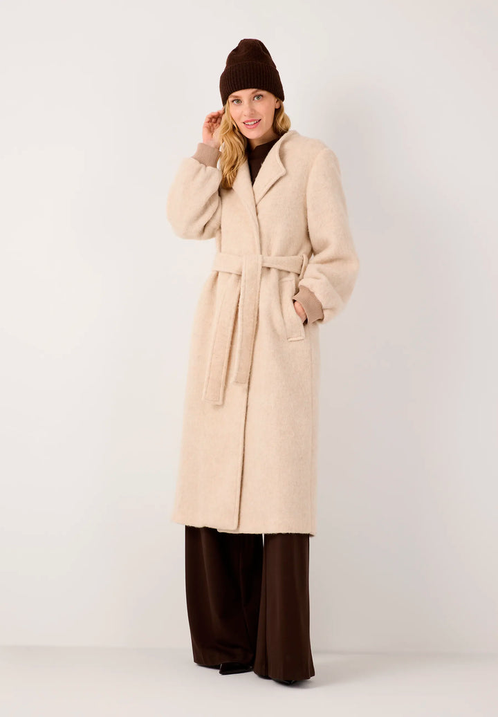 Hairy Bouclé Coat w Balloon Sleeves