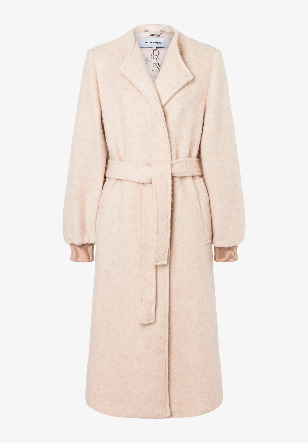 Hairy Bouclé Coat w Balloon Sleeves