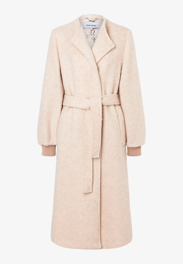 Hairy Bouclé Coat w Balloon Sleeves
