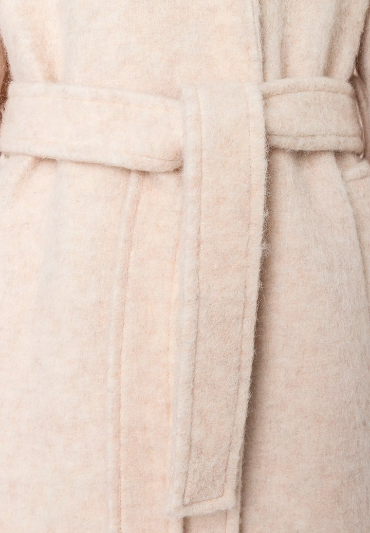 Hairy Bouclé Coat w Balloon Sleeves