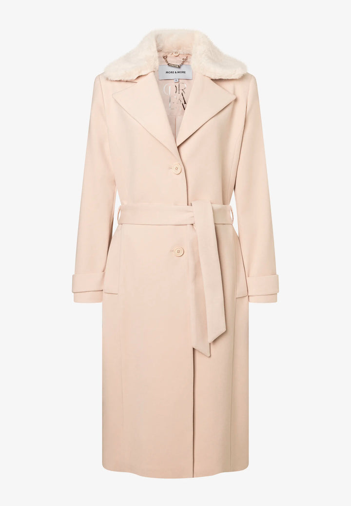 Velours Coat w Fake Fur Collar