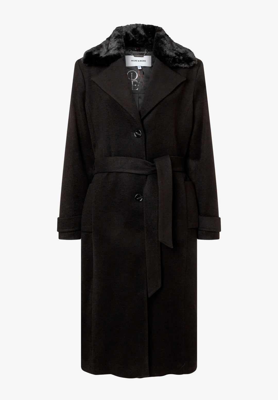 Velours Coat w Fake Fur Collar