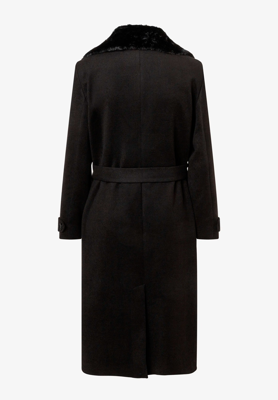 Velours Coat w Fake Fur Collar
