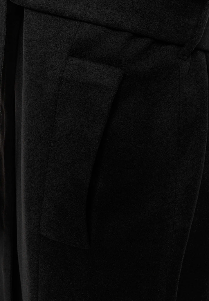 Velours Coat w Fake Fur Collar