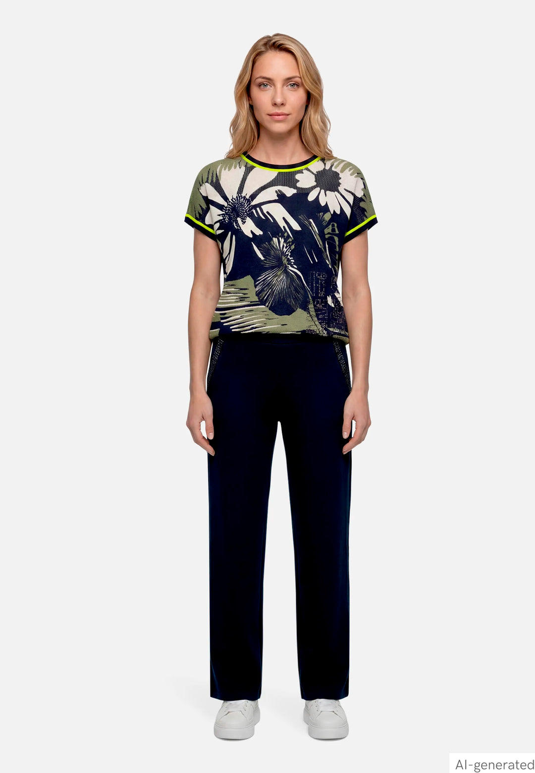 Pull-On Trousers with Rhinestones