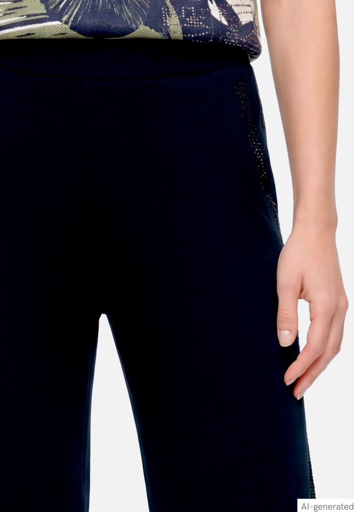 Pull-On Trousers with Rhinestones