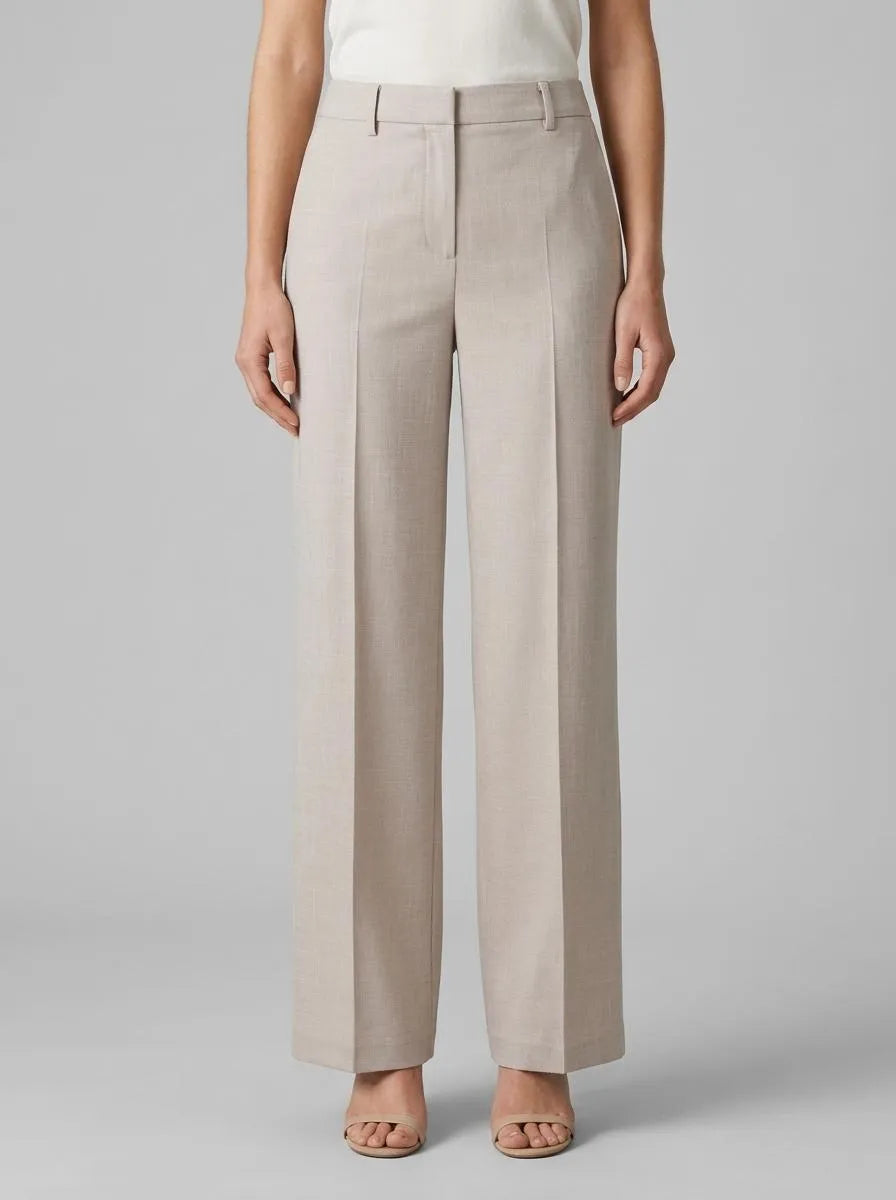 Wide-Leg Suit Trousers with Texture