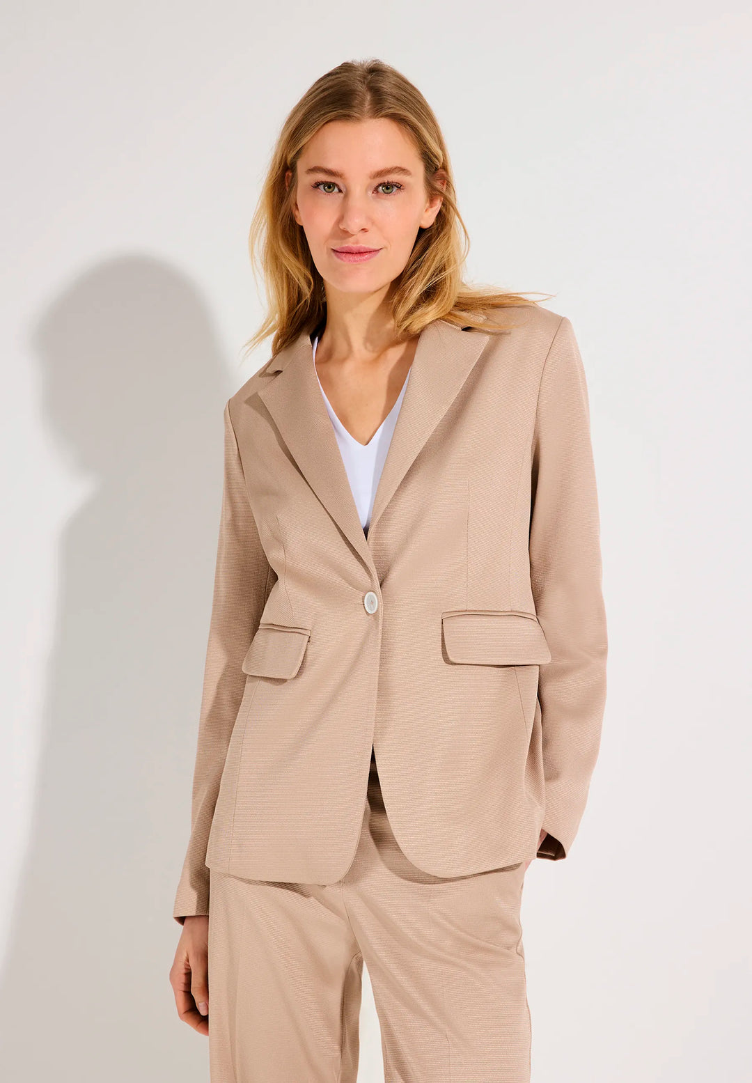 Blazer with Ribbed Texture