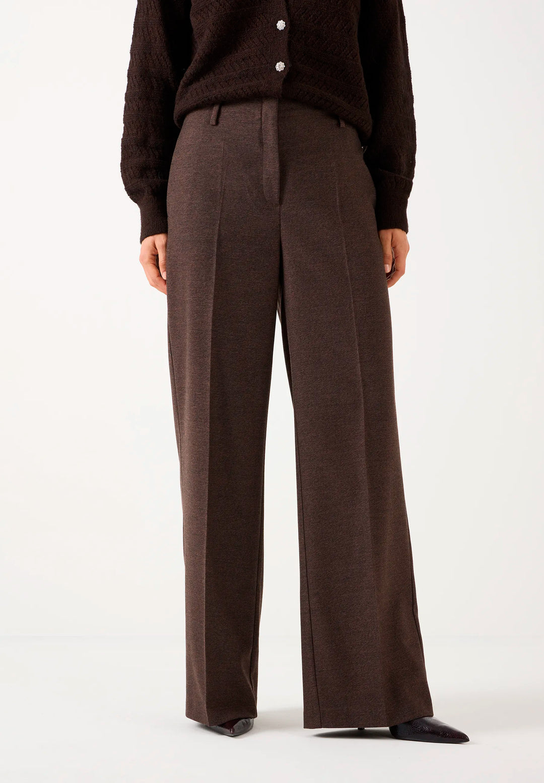 Soft Melange Wide Leg Pants