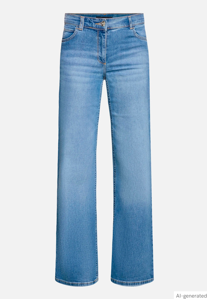 Wide-Leg Jeans with a Used Wash