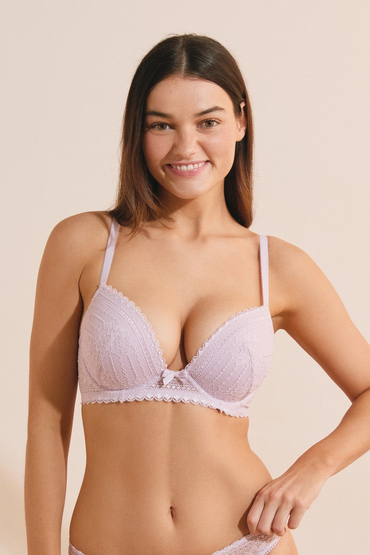 Balconette And Full-Cup Bra - Lilas