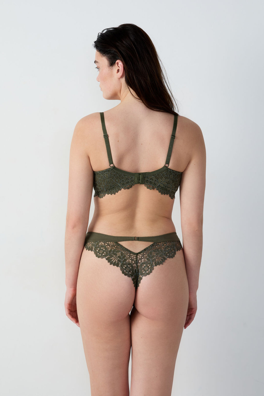 Balconette and full-cup bra - Green