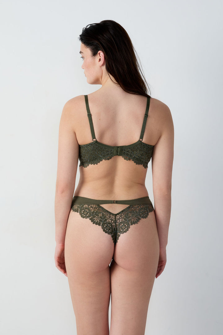 Balconette and full-cup bra - Green