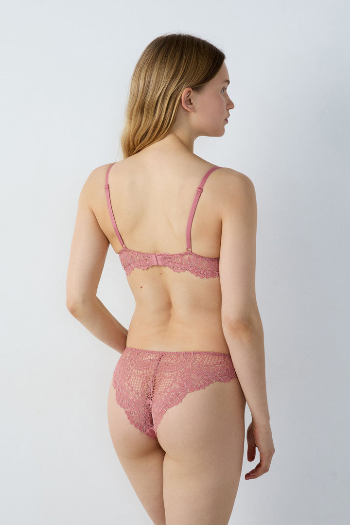 Balconette and full-cup bra - Orange