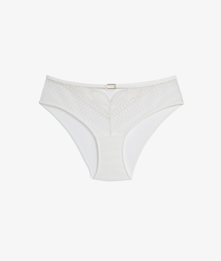 Embroidered boyshort - Ecru