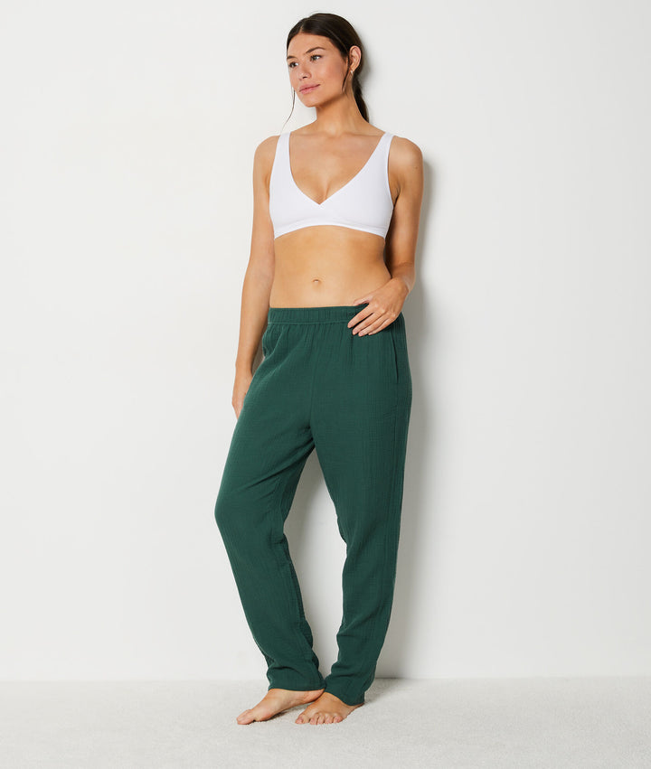 7/8 cotton pyjama trousers - Vert Sapin