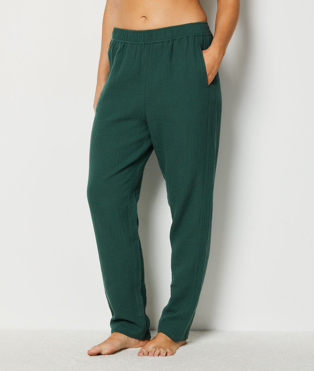 7/8 cotton pyjama trousers - Vert Sapin