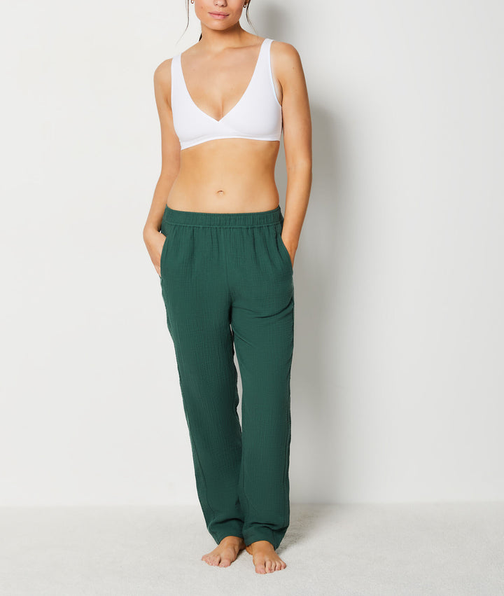 7/8 cotton pyjama trousers - Vert Sapin