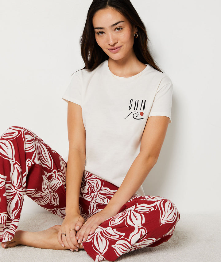 cotton pajama t-shirt - Blanc