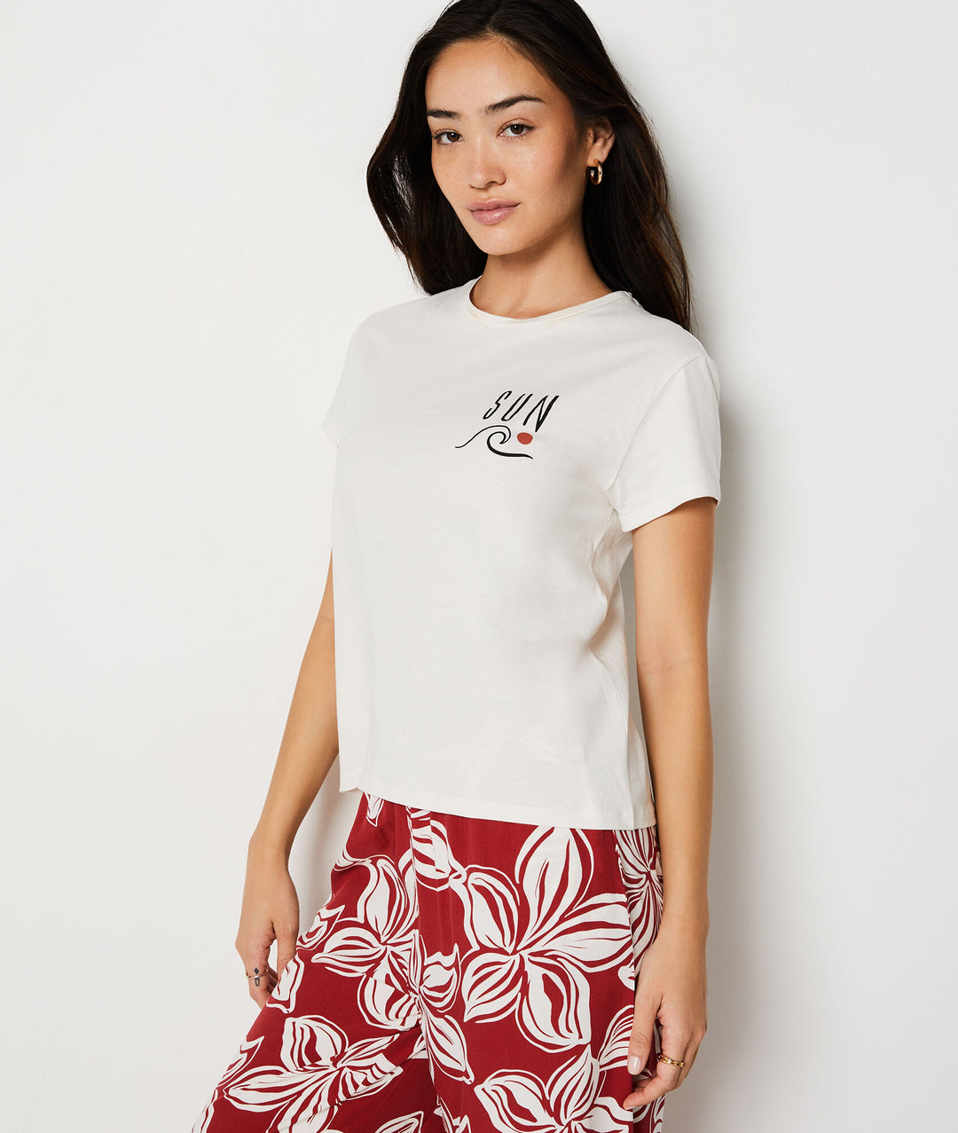 cotton pajama t-shirt - Blanc