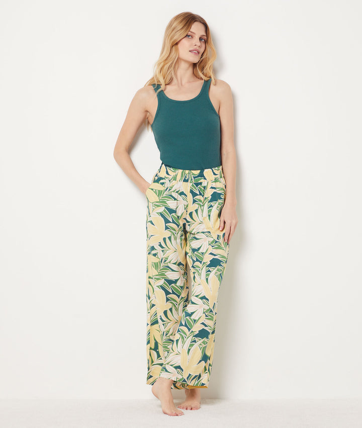Floral 7/8 pajama pants - Jaune Vif