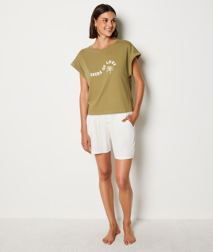 Short-sleeved cotton t-shirt &