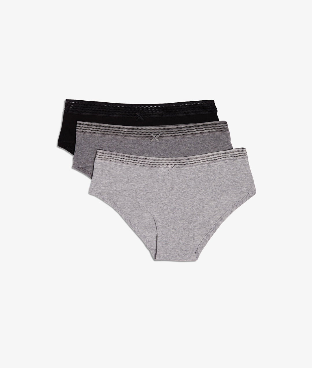 3-pack of organic cotton &amp; lace shorties - Multicolor