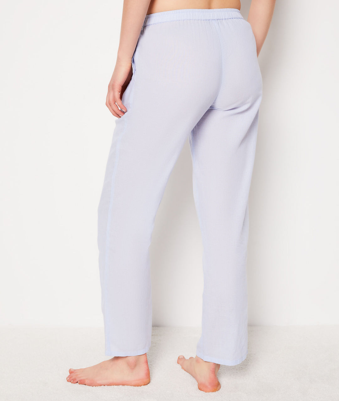 Embroidered cotton pajama pants - Bleu Ciel