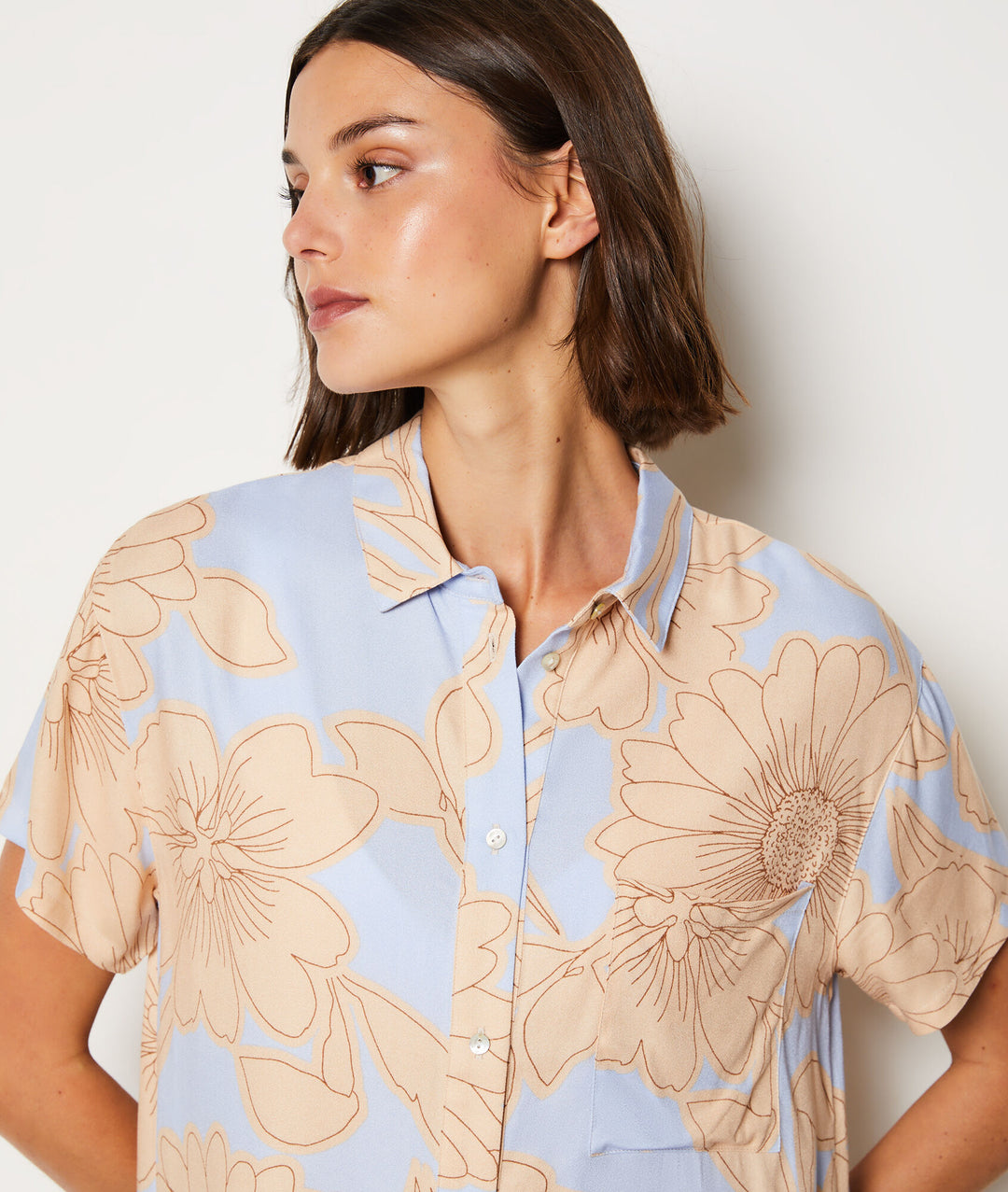 Floral short-sleeved shirt - Imp Fd Mauve
