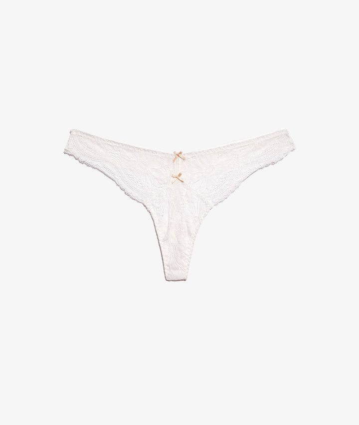 Thong in lace - Ecru