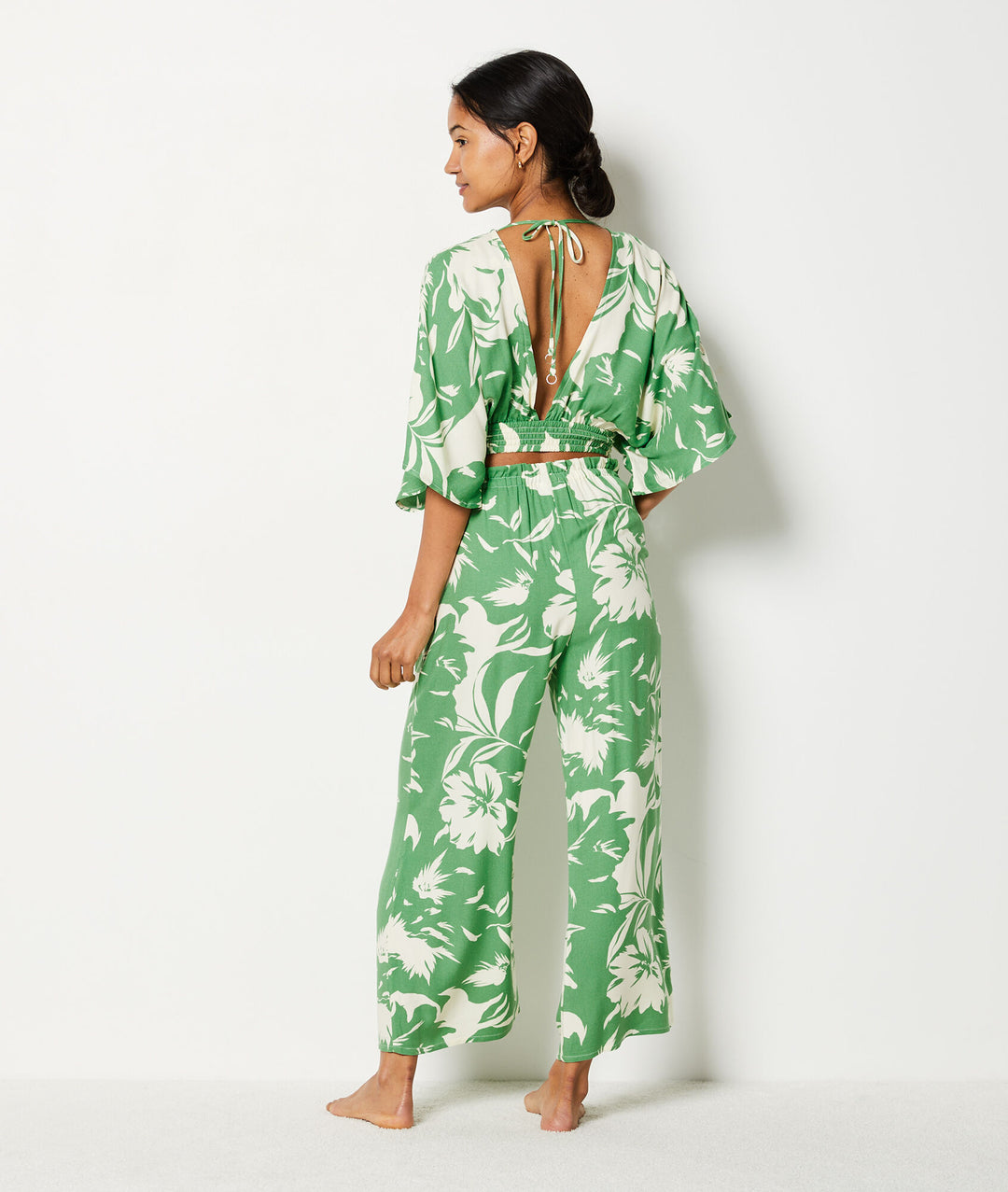 Printed 7/8 trousers - Imp Bleu Vert