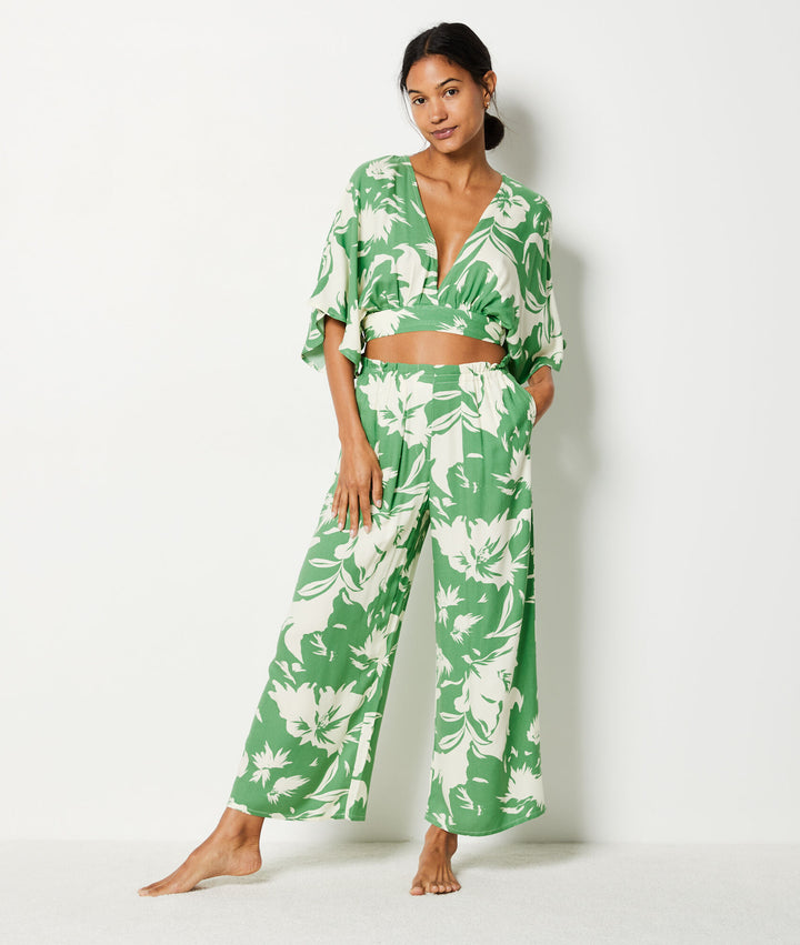 Printed 7/8 trousers - Imp Bleu Vert