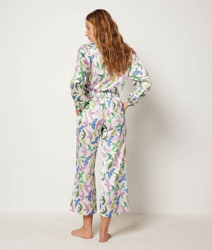 Bird pattern pyjama trousers - Imp Bleu Vert