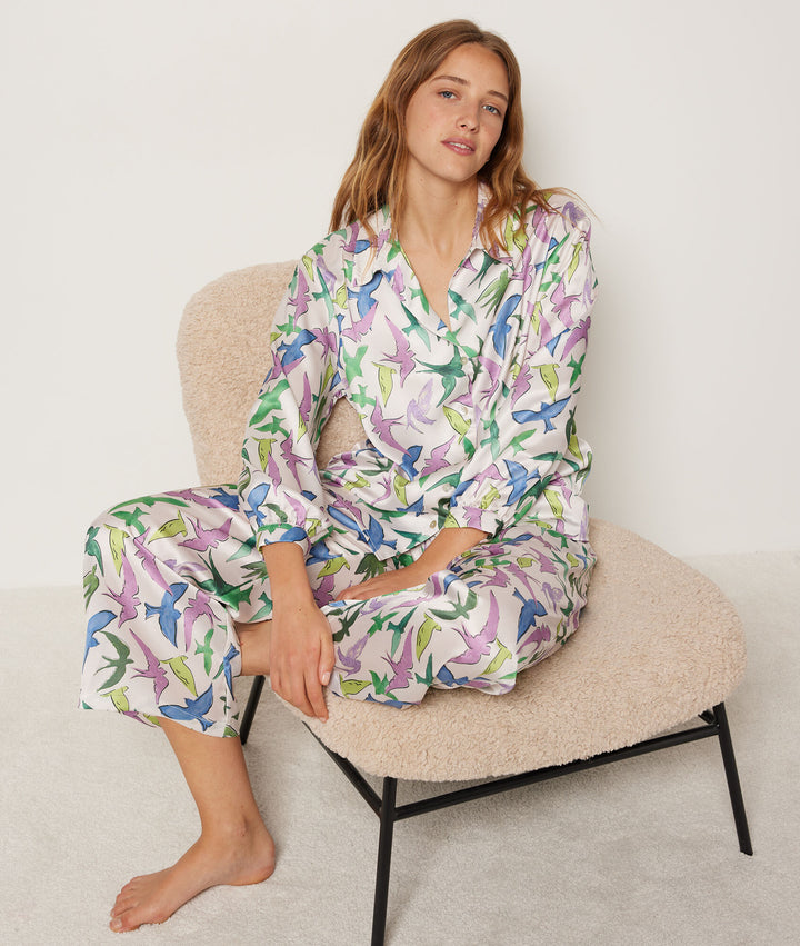 Bird pattern pyjama trousers - Imp Bleu Vert