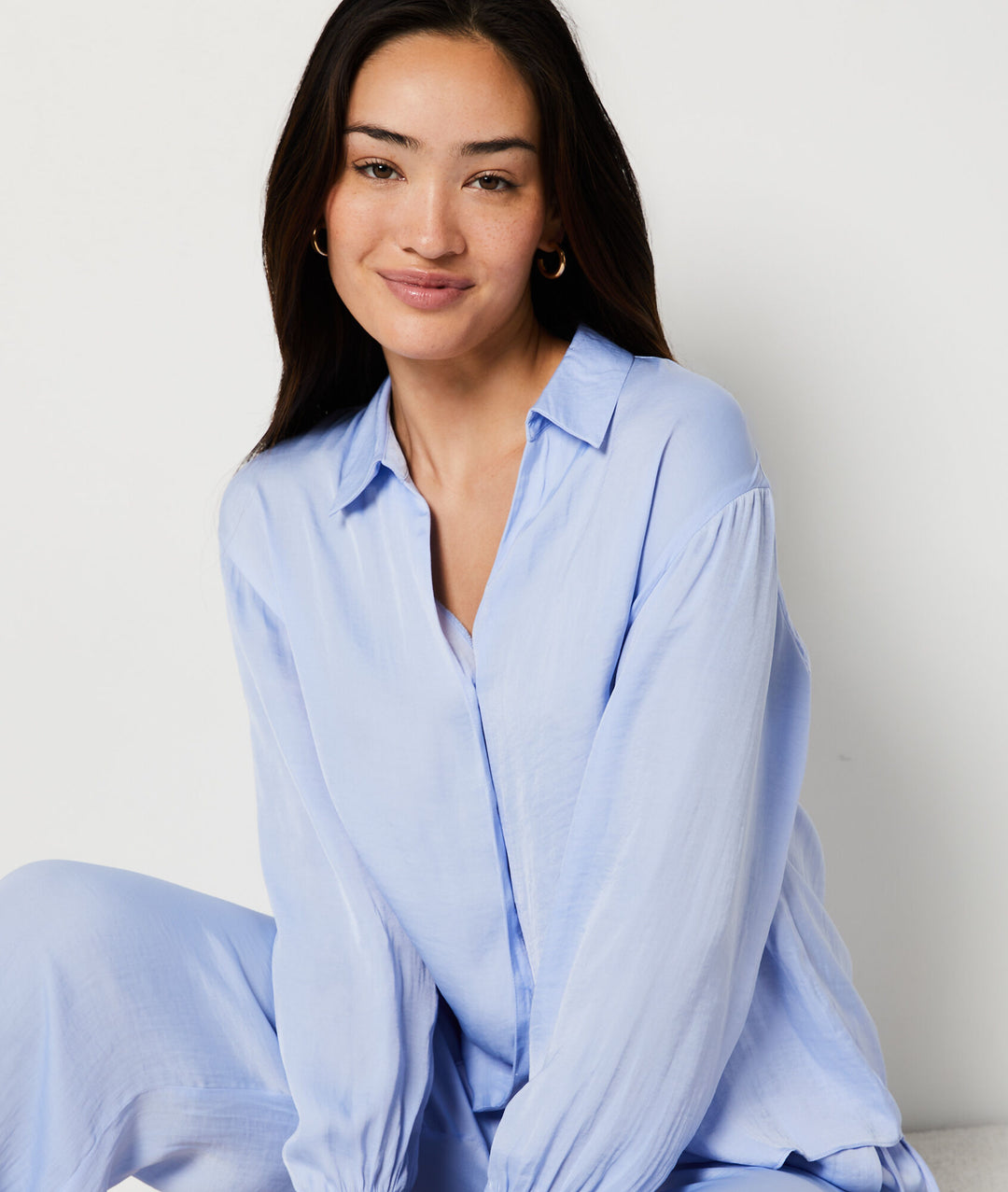 Satin pajama shirt - Lilas
