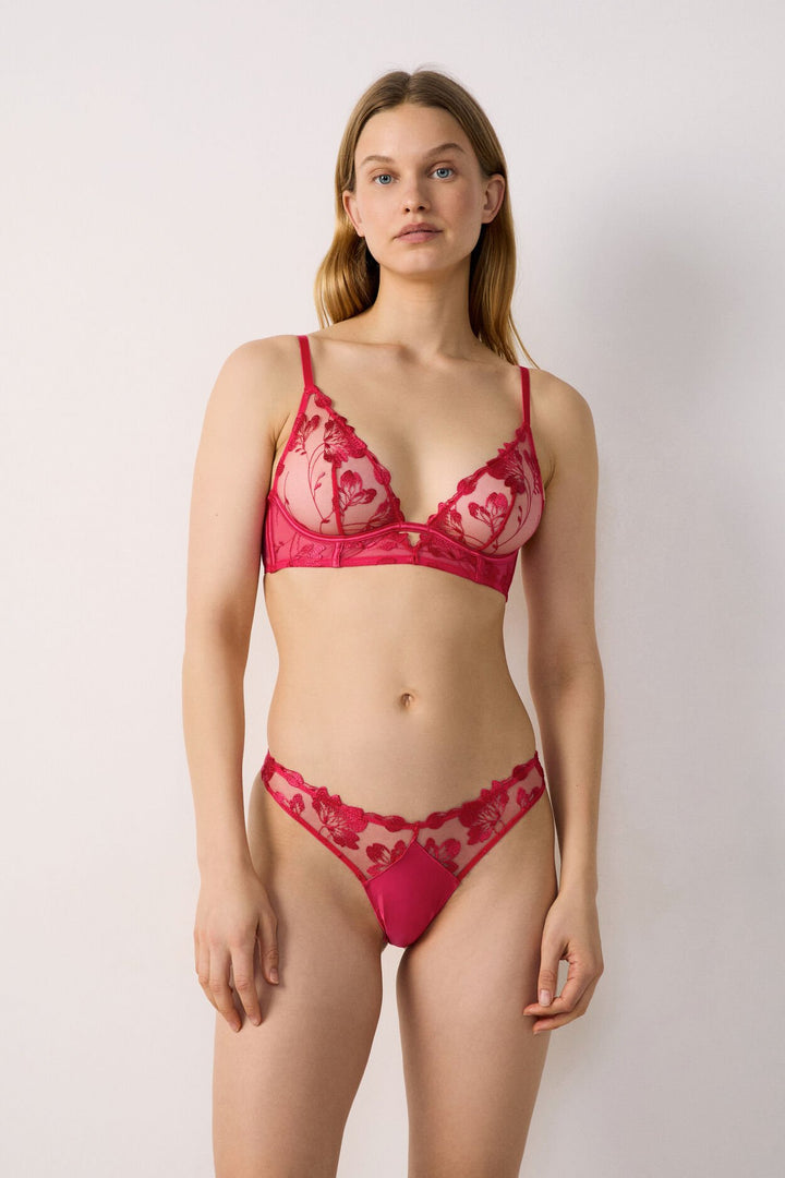 Balconette and full-cup bra - Pink