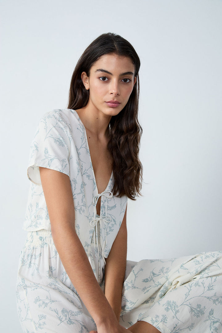 Pyjama shirt - Blue Green