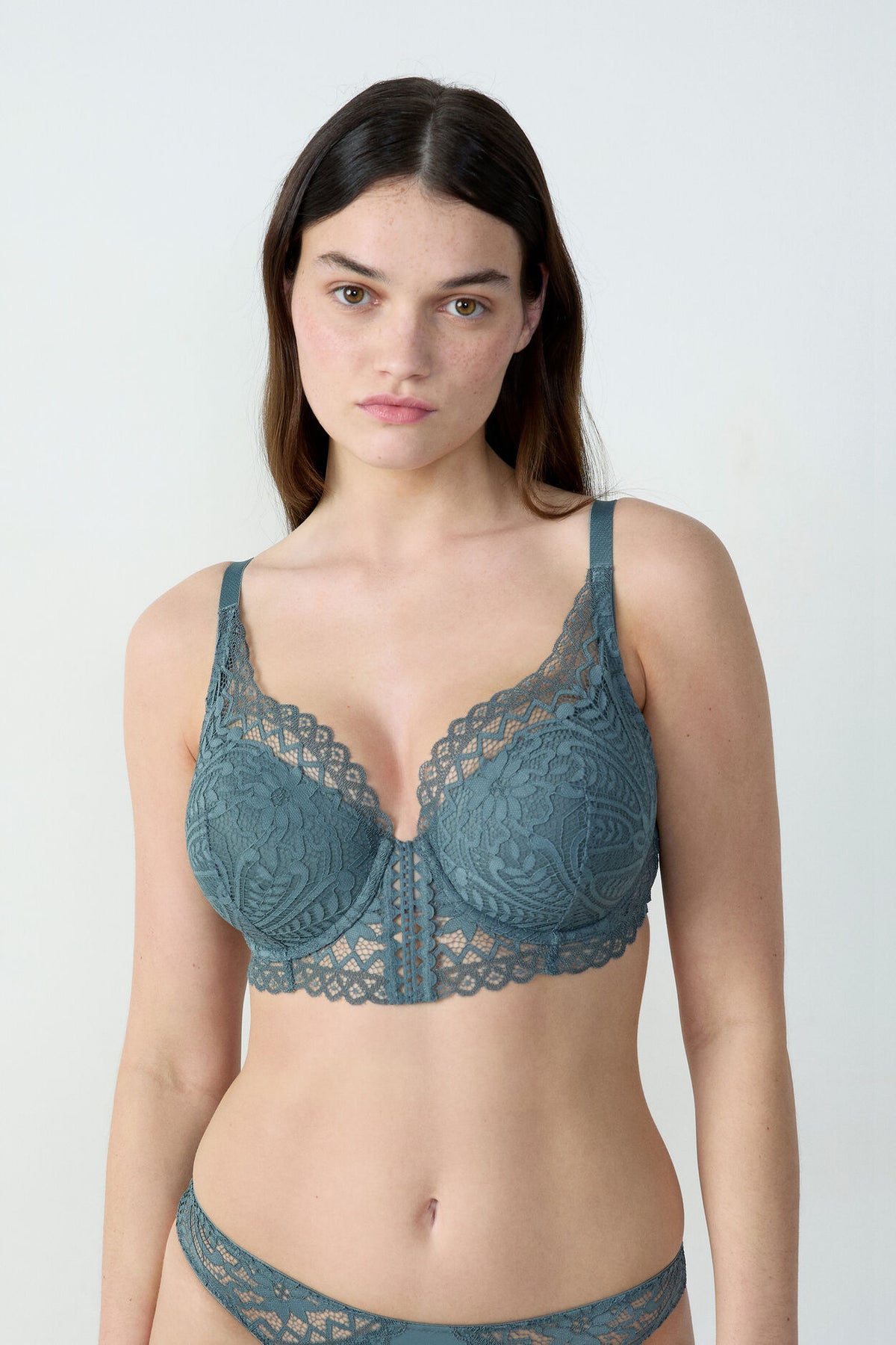 Balconette and full-cup bra - Dark Grey